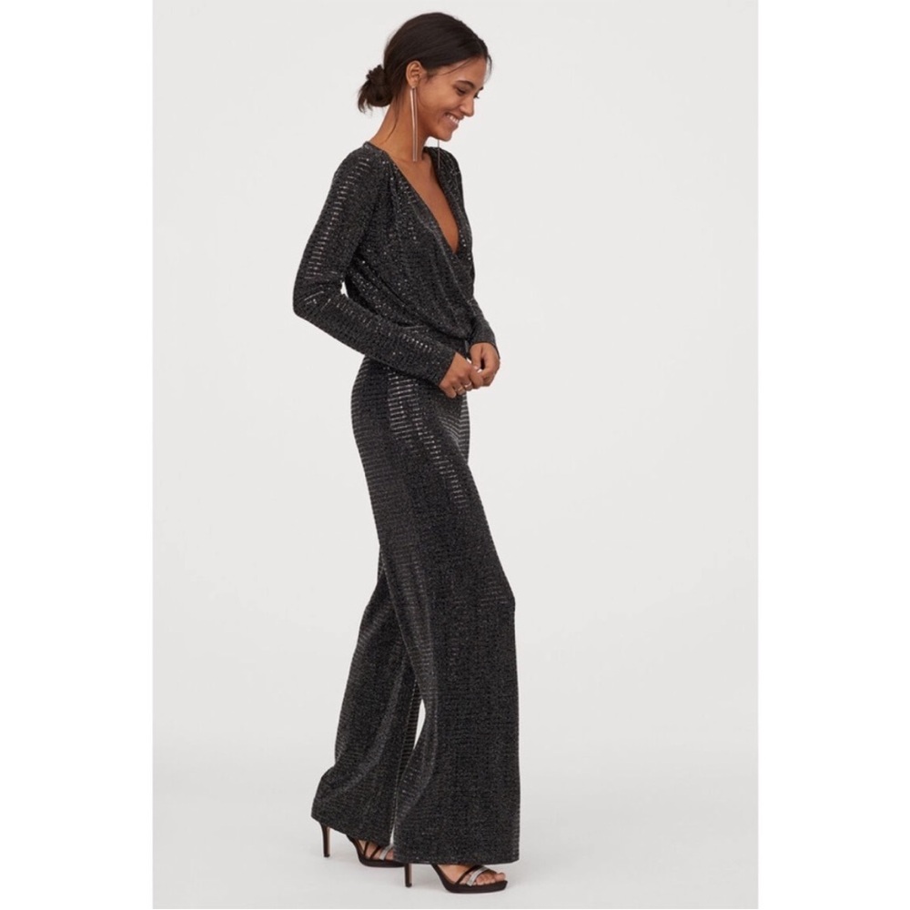 H&M Sparkly Wide Leg Jumpsuit